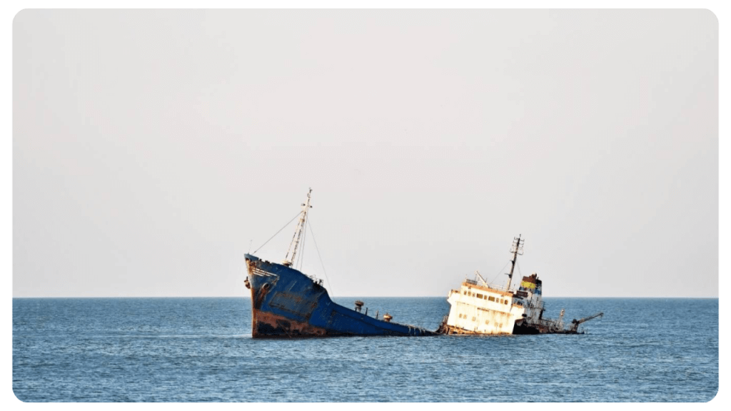 sinking cargo ship